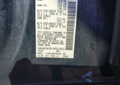 2009 Nissan Frontier Le from USA, damaged, VIN 1N6AD07W79C401301